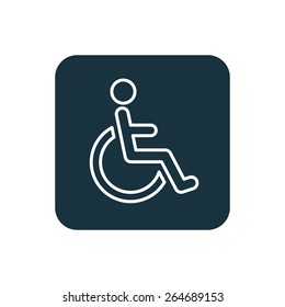 Person with a disability icon Rounded squares button- on white background