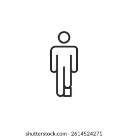 Person with disability icon. Simple line design representing injury recovery, mobility aid, and medical support. Vector illustration