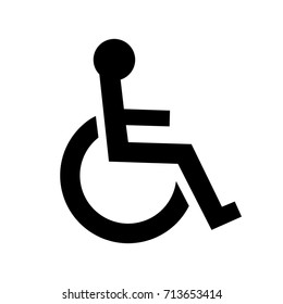 Person with a disability icon. Wheelchair symbol, isolated vector illustration.