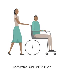 Person with disability. Vector illustration.