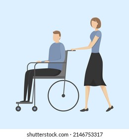 Person with disability. Vector illustration.