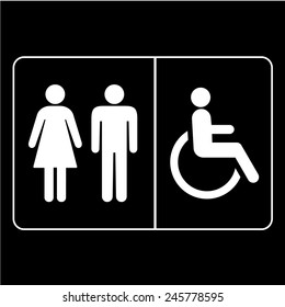 Person and disabled person sign icons set great for any use. Vector EPS10.