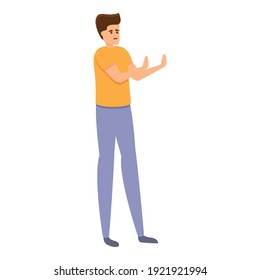 person dislikes something icon. Cartoon of a person that dislikes something, vector icon for web design isolated on white background