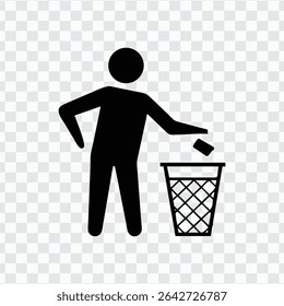 "Person Disposing Trash into Waste Bin, Symbolizing Cleanliness and Recycling"