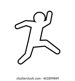 Person doing action concept represented by pictogram jumping icon. Isolated and flat illustration