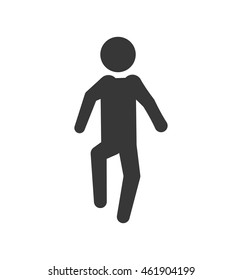 Person doing action concept represented by pictogram jumping icon. Isolated and flat illustration