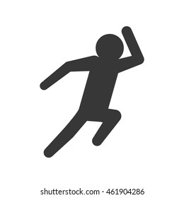 Person doing action concept represented by pictogram jumping icon. Isolated and flat illustration