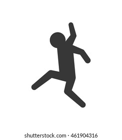 Person doing action concept represented by pictogram jumping icon. Isolated and flat illustration