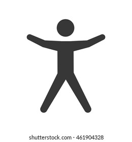 Person doing action concept represented by pictogram jumping icon. Isolated and flat illustration