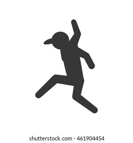 Person doing action concept represented by pictogram jumping icon. Isolated and flat illustration