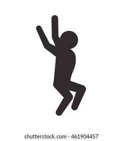Person doing action concept represented by pictogram jumping icon. Isolated and flat illustration