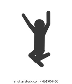 Person doing action concept represented by pictogram jumping icon. Isolated and flat illustration
