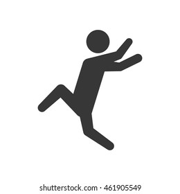 Person doing action concept represented by pictogram jumping icon. Isolated and flat illustration
