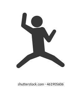 Person doing action concept represented by pictogram jumping icon. Isolated and flat illustration