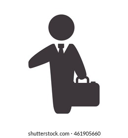 Person doing action concept represented by male pictogram icon. Isolated and flat illustration