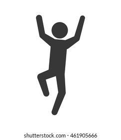 Person doing action concept represented by pictogram jumping icon. Isolated and flat illustration