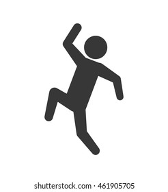 Person doing action concept represented by pictogram jumping icon. Isolated and flat illustration