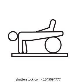 person doing balloon physiotherapy line style vector illustration design