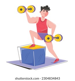 Person, die sich sportlich betätigen, flache Illustration 