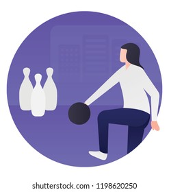 
A person doing bowling in  bowling alley
