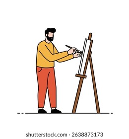 Person Doing Creative Hobby Painting Knitting White Background Relaxation Focus