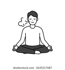 Person Doing Deep Breathing Exercises White Background Calming Technique Mental Clarity