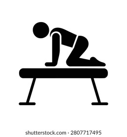 Person doing exercise on bench with hands and knees bent over
