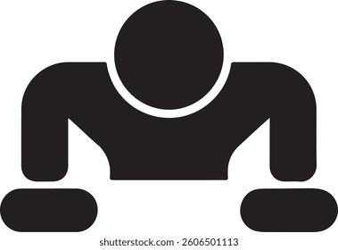 a person doing push-ups vector silhouette icon, gym and fitness people silhouette