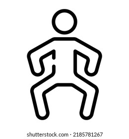Person, die mit Hantel trainiert, lineares Symbol 