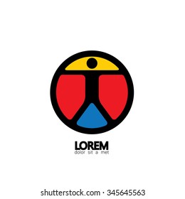 person doing yoga, fitness and exercise icon - concept vector logo. this illustration also represents health consciousness, healthy living, holistic health concept, alternative therapy and healing