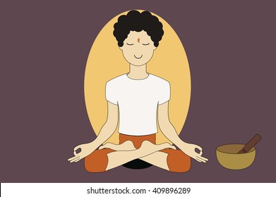 A Person Doing Yoga and Meditation