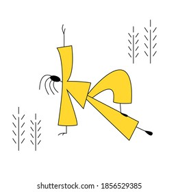 Person doing yoga pose. Side Plank Pose; Vasisthasana. Hand drawn vector illustration. Casual design.