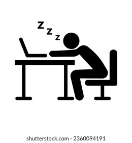 Person dozing silhouette icon. Vector.