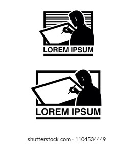 Person Drawing from Back or behind. suitable for your presentation or if you need to add what's the person drawing. also suitable to be a company logo
