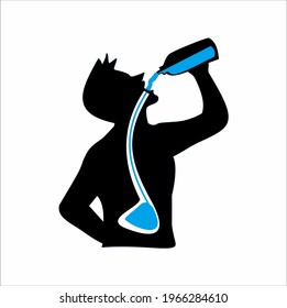 person drinking icon on white background