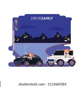 person driving for driver safely campaign