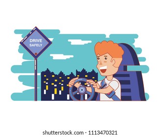 person driving for driver safely campaign