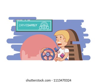 person driving for driver safely campaign