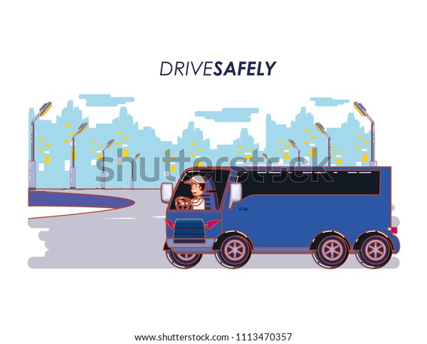 person driving for\
driver safely campaign