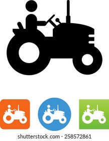 Person driving a tractor icon