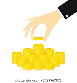 A person earning money, increasing income, saving. Investment expert increases profits