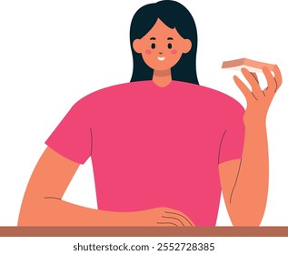 Person Eating Food Character Illustration. Flat Vector Clipart