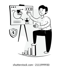 Imagen de edición de persona, ilustración de mano del gestor de contenido 

