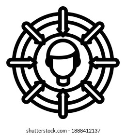 Person effort icon. Outline person effort vector icon for web design isolated on white background