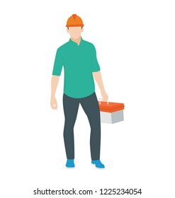 
Person with electrical toolkit for maintenance 
