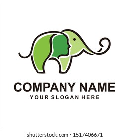 person elephant logo vector design 