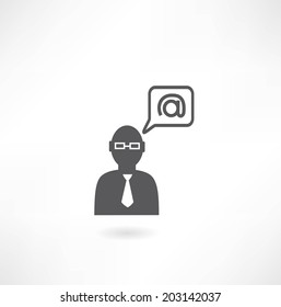 person and e-mail icon