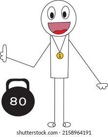 Person is engaged in power sports with a weight