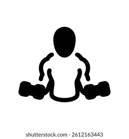 Person Engaging in Strength Training Workout with Hand Weights Vector