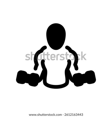 Person Engaging in Strength Training Workout with Hand Weights Vector